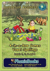 Dandelion Readers 4-In-A-Row Games - Vowel Spelling Extended Code Level 1, 2, 3 and 4